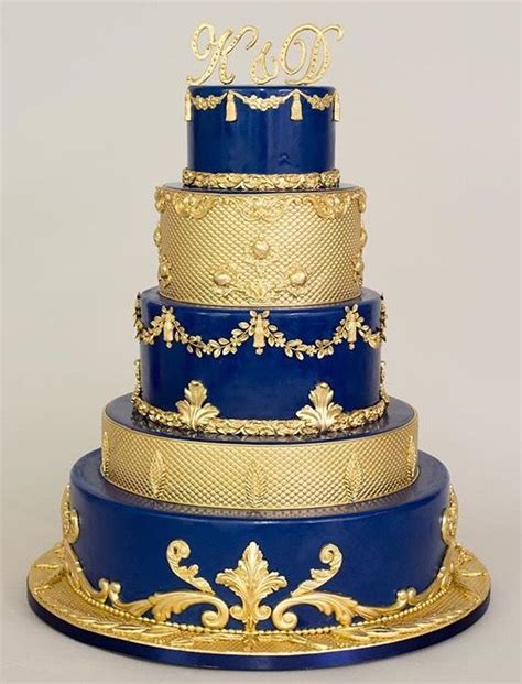 Wedding Cakes Royal Blue And Gold