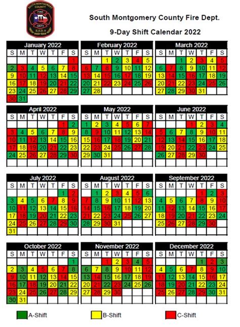 Shift Calendars South County Fire Department
