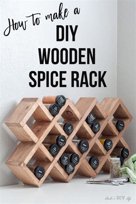 Diy Spice Rack Easy Wooden Spice Rack For Countertop Or Wall