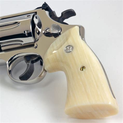 Pistol Colt Python Smooth Bonded Ivory Grips W Factory Gold Medallions New