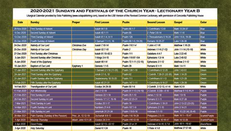 Liturgical Calendar 2021 2021 Printable Liturgical Calendar For