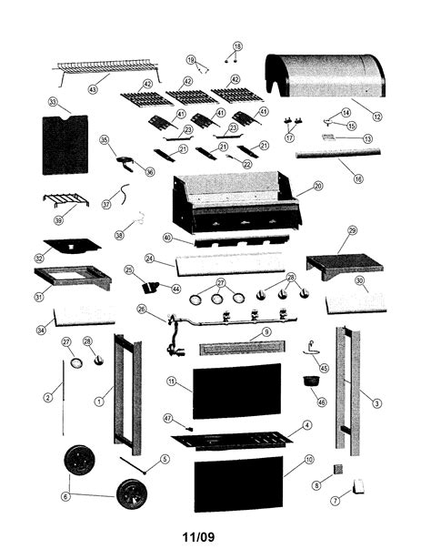 Gas Grill Diagram And Parts List For Model 464323510 Char Broil Parts