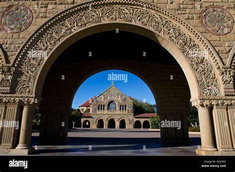 Memorial Church Viewed Through An Arch On The Main Quad Stanford