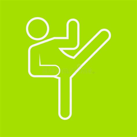 Karate Kick Outline Sport Figure Symbol Vector Illustration Graphic