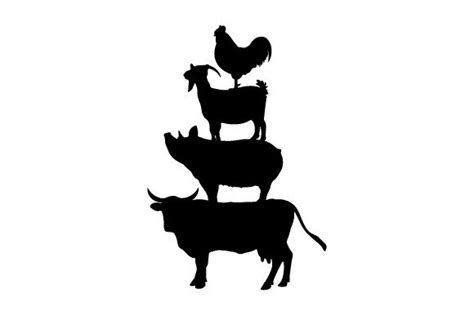 Stacked Farm Animal Silhouette Svg Cut File By Creative Fabrica Crafts
