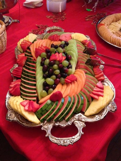 A Variety Of Fresh Fruit Plated Beautifully For A Holiday Catering