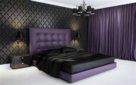 25 Elegant Black Bedroom Decorating Ideas Black Walls Bedroom Purple