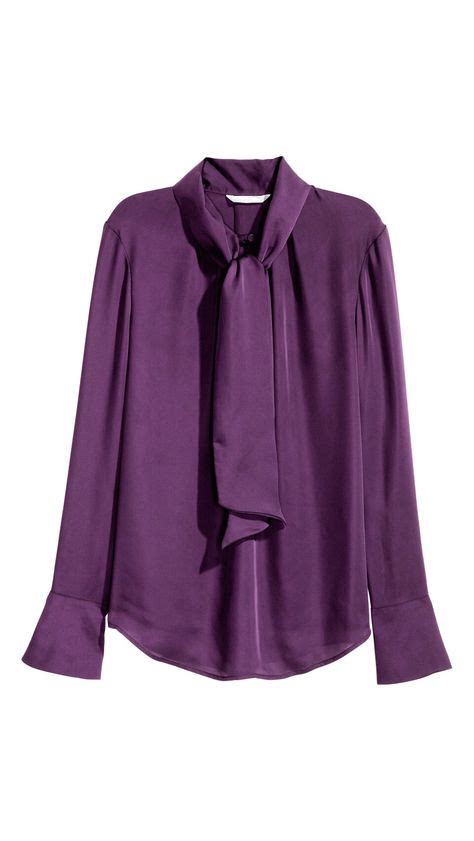 Bow Blouse Dark Purple 2499 Long Sleeve Tops Fashion