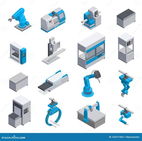 Industrial Equipment Isometric Icons Stock Vector Illustration Of