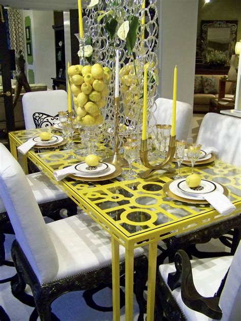 Dining Room Table Set With Yellow Decor Dining Design