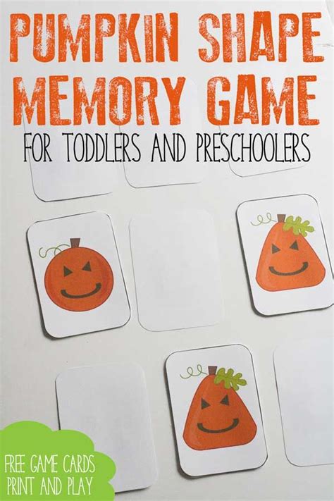 Pumpkin Shape Memory Game For Toddlers And Preschoolers Games For