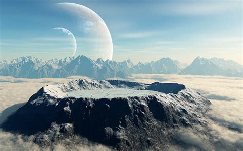 Desktop Wallpapers Planet Surface Of Planets Space 3d Graphics
