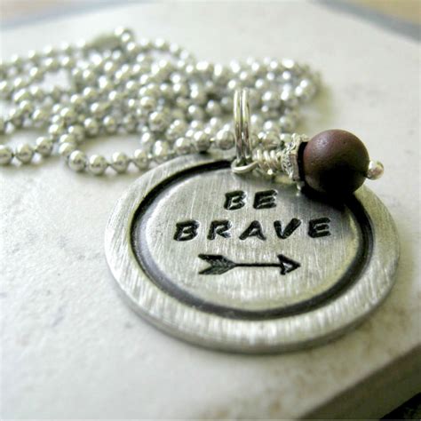 Be Brave Necklace Courage Necklace Be Brave Pendant Pewter Etsy Italia
