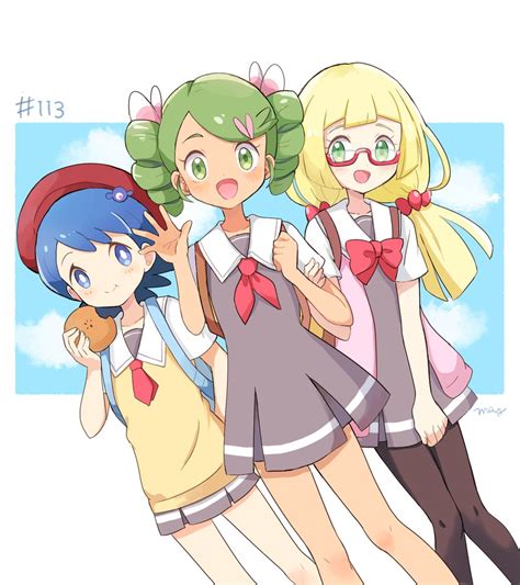 Lillie Lana And Mallow Pokemon And 2 More Drawn By Meimaysroom