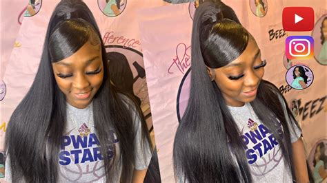 💕💓”deep Swoop Bang” Half Up Half Dwn🏆protective Quick Weave Brazilian