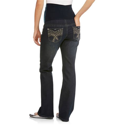 Denim Diva Maternity Plus Size Full Panel Bling Pocket Bootcut Jeans