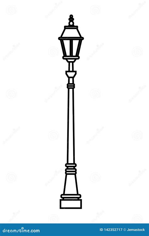 Streetlight Icon Isolated Black And White Stock Vector Illustration
