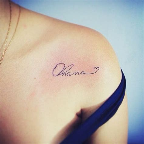 small ohana on collarbone tattoos ohana tattoo tattoos disney tattoos