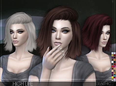 Stealthic High Life Hairstyle Sims 4 Hairs