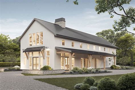 Barndominium Style House Plan With Two Open To Below Spaces Under 3500