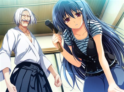 Akatsuki No Goei Blue Hair Game Cg Kanzaki Moe Long Hair Syangrila