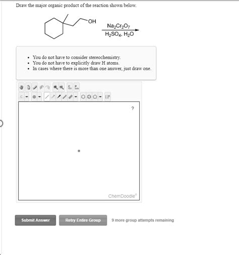 Draw The Major Organic Product Of The Reaction Shown Solvedlib