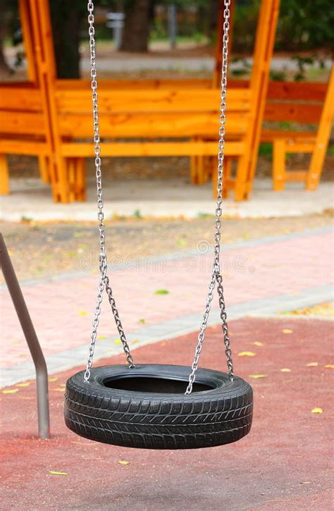 Playground Tire Bridge Swing Stock Image Image Of Outdoors Aligned