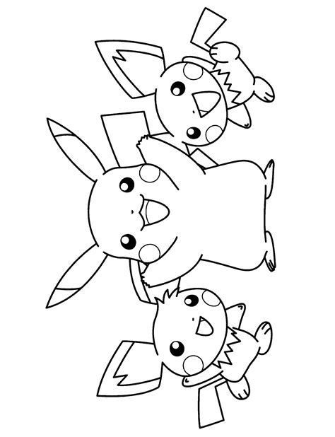 Pokemon Pikachu And Pichu Coloring Pages