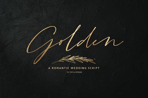 Golden A Romantic Wedding Script Font 191991 Script Font Bundles