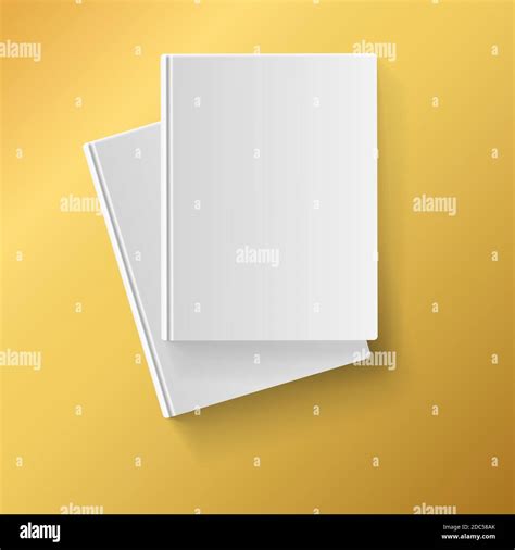Blank White Books On Yellow Background For Corporate Identity
