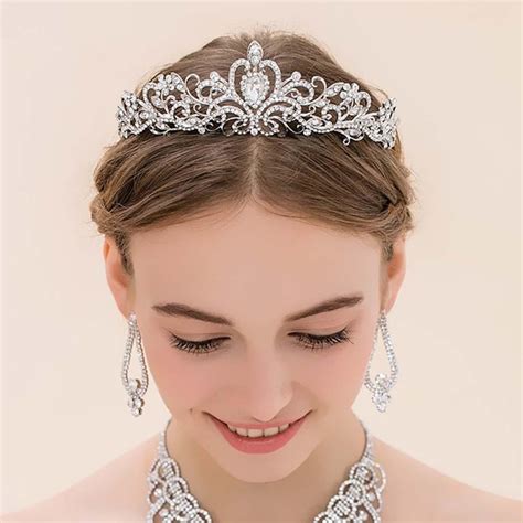 luxury wedding bridal crystal tiara crowns princess queen pageant prom rhinestone tiara headband