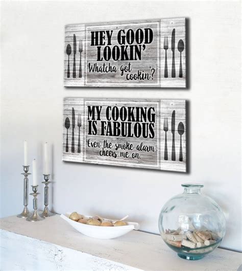 Kitchen Wall Art Kitchen Wall Art Funny 2 Piece Set Wood Frame Ready