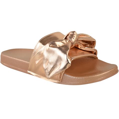 Womens Ladies Slider Flat Slides Sandals Slip On Mules Slipper Summer