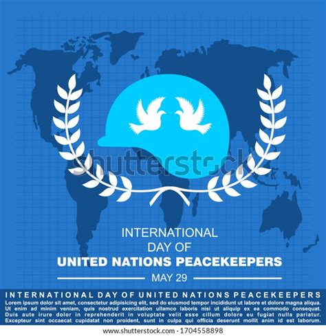 International Day United Nations Peacekeepers Poster Stock Vector