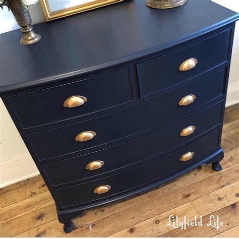 Lilyfield Life Beautiful Navy Fusion Mineral Paint Midnight Blue Drawers