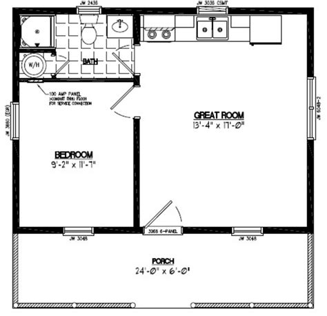 24x24 Lincoln Certified Floor Plan 24ln901 Custom Barns And