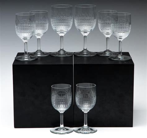 Baccarat Crystal Glasses Set 8 In 2 Heights French Glass