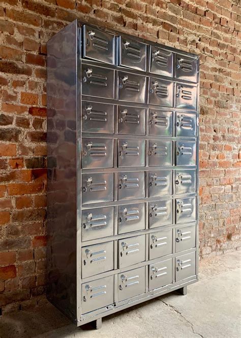 Industrial Metal Lockers Cabinet Midcentury Steel Cabinet Loft Style