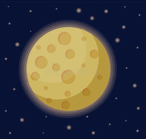 Realistic Full Moon Detailed Vector Illustration Stock Vector
