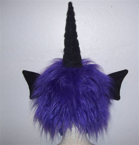 Purple People Eater Costume Hat Furry One Eye Horned Wings Fur Etsy