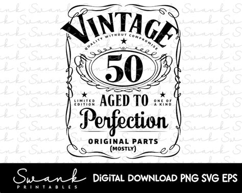 50th Birthday Svg Vintage Birthday Limited Edition Svg Etsy Uk
