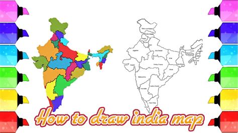 India Map Drawing How To Draw India Map Easily Map Of India With