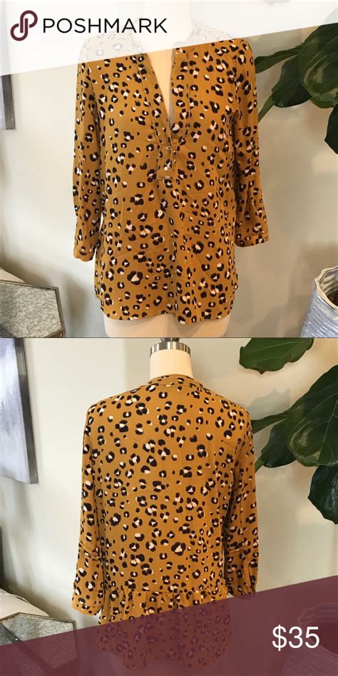 Zara Basic Leopard Print Blouse S Leopard Print Blouse Zara Basic