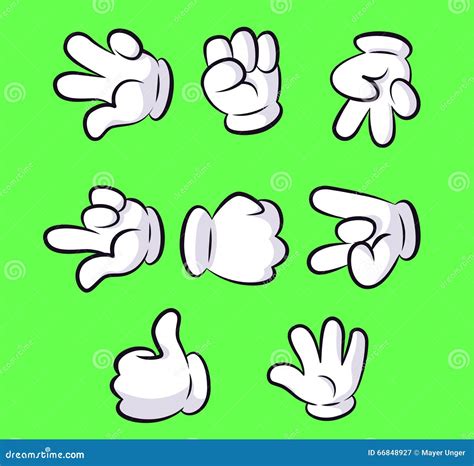 Cartoon Human Hand Gesture Set Stock Illustration Illustration Of