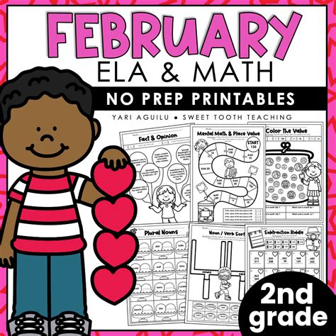 February Printables Second Grade Review Worksheets Grammar Reading