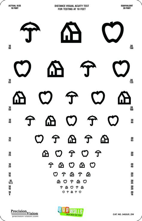 Eyewalls™ Peelstick Proportional Spaced Distance Chart Precision Vision