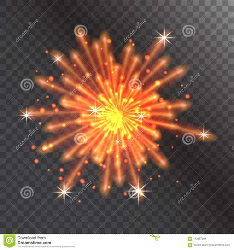 Firework Vector Illustration Celebration Holiday Event Night Explosion