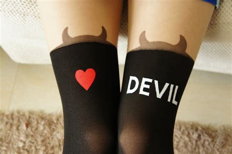 Devil Faux Thigh High Stockings On Luulla