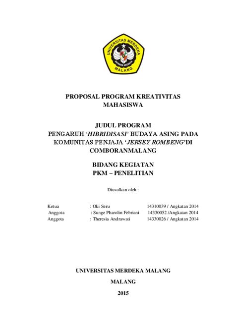 Contoh Proposal Penelitian Cover - Viral Update
