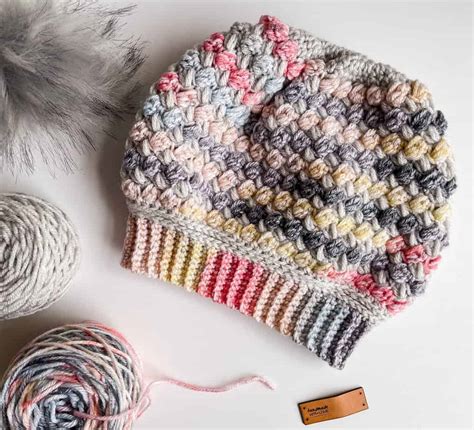 Puff Stitch Crochet Hat Free Top Down Beanie Crochet Pattern